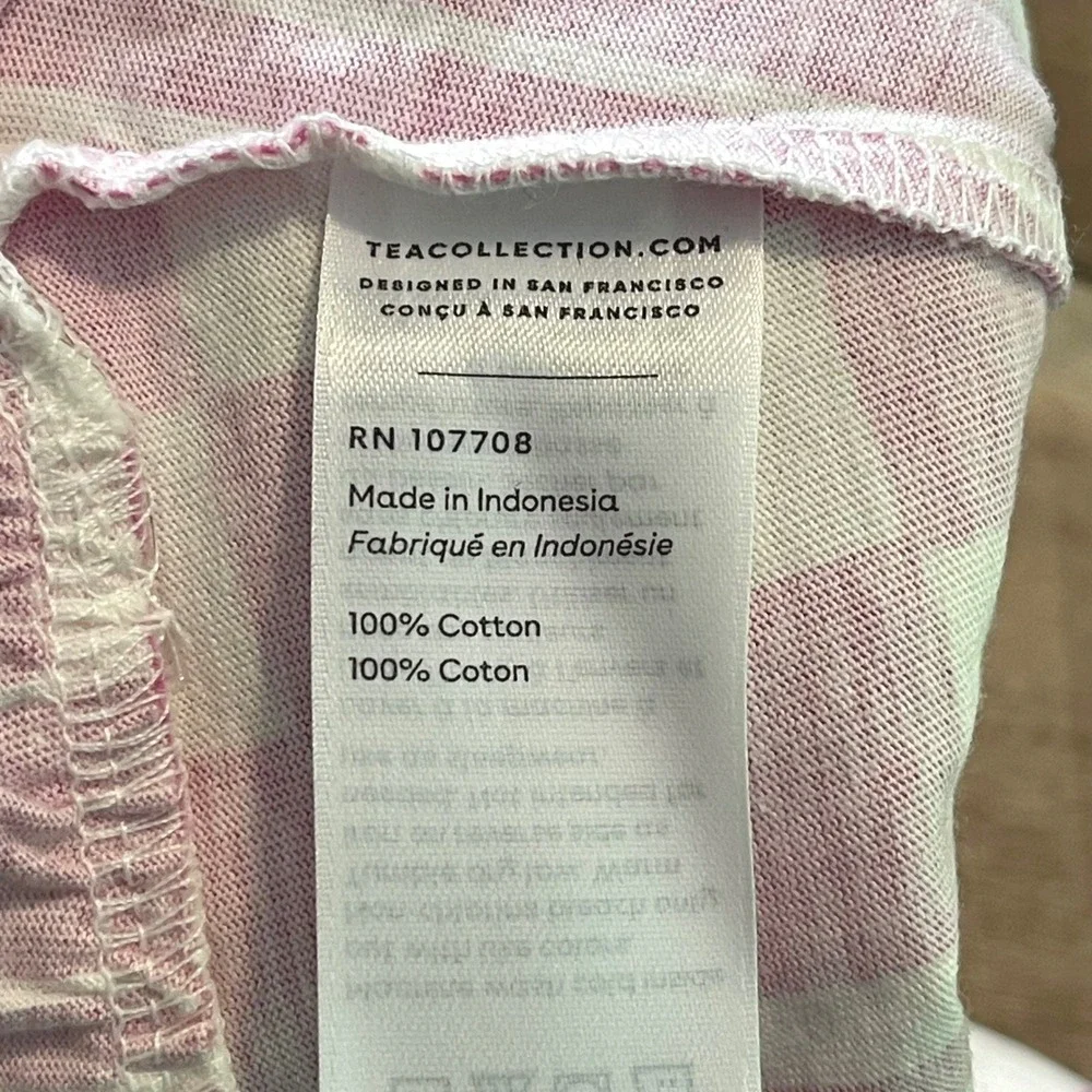 Tea Collection Tank‎ Dress Baby 3-6M Pink Geometric Ruffle Hem Sleeveless Cotton